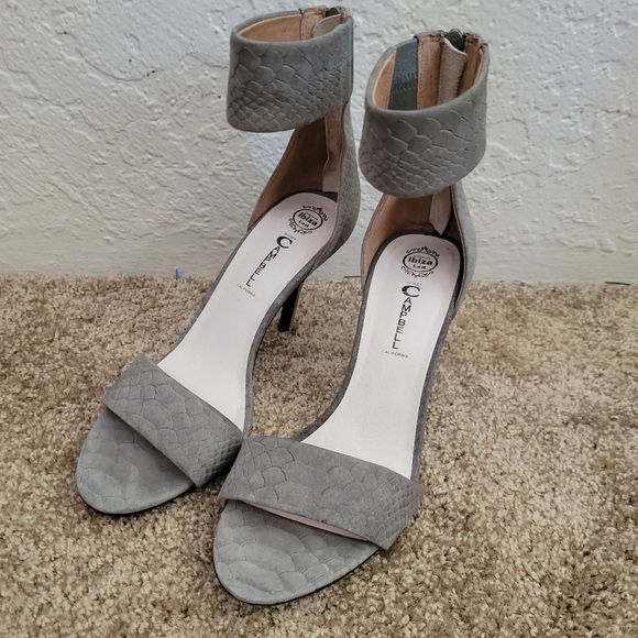 Jeffrey Campbell Inaba Snake Embossed Ankle Band Heel Size 9.5 - Picture 2 of 7